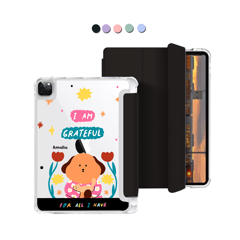 iPad Macaron Flip Cover - Kiku and the Cat