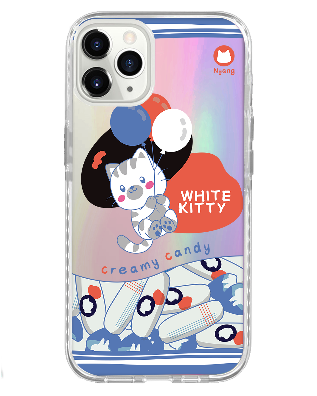 iPhone Rearguard Holo - White Kitty