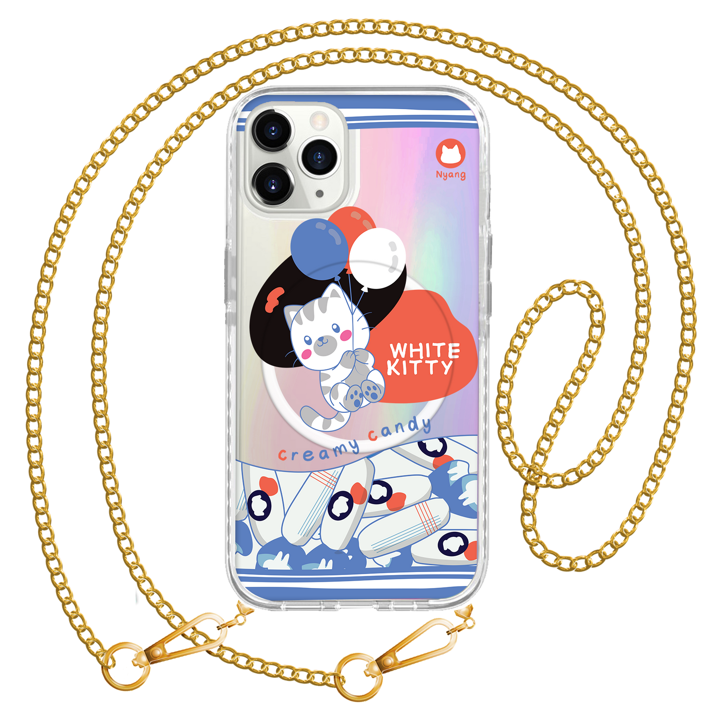 iPhone Rearguard Holo - White Kitty