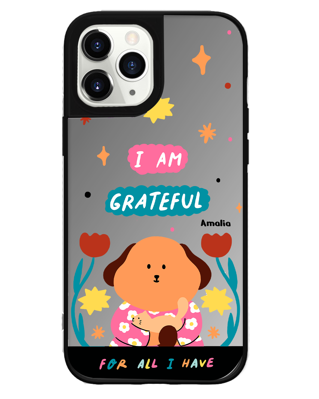 iPhone Mirror Grip Case - Kiku and the Cat