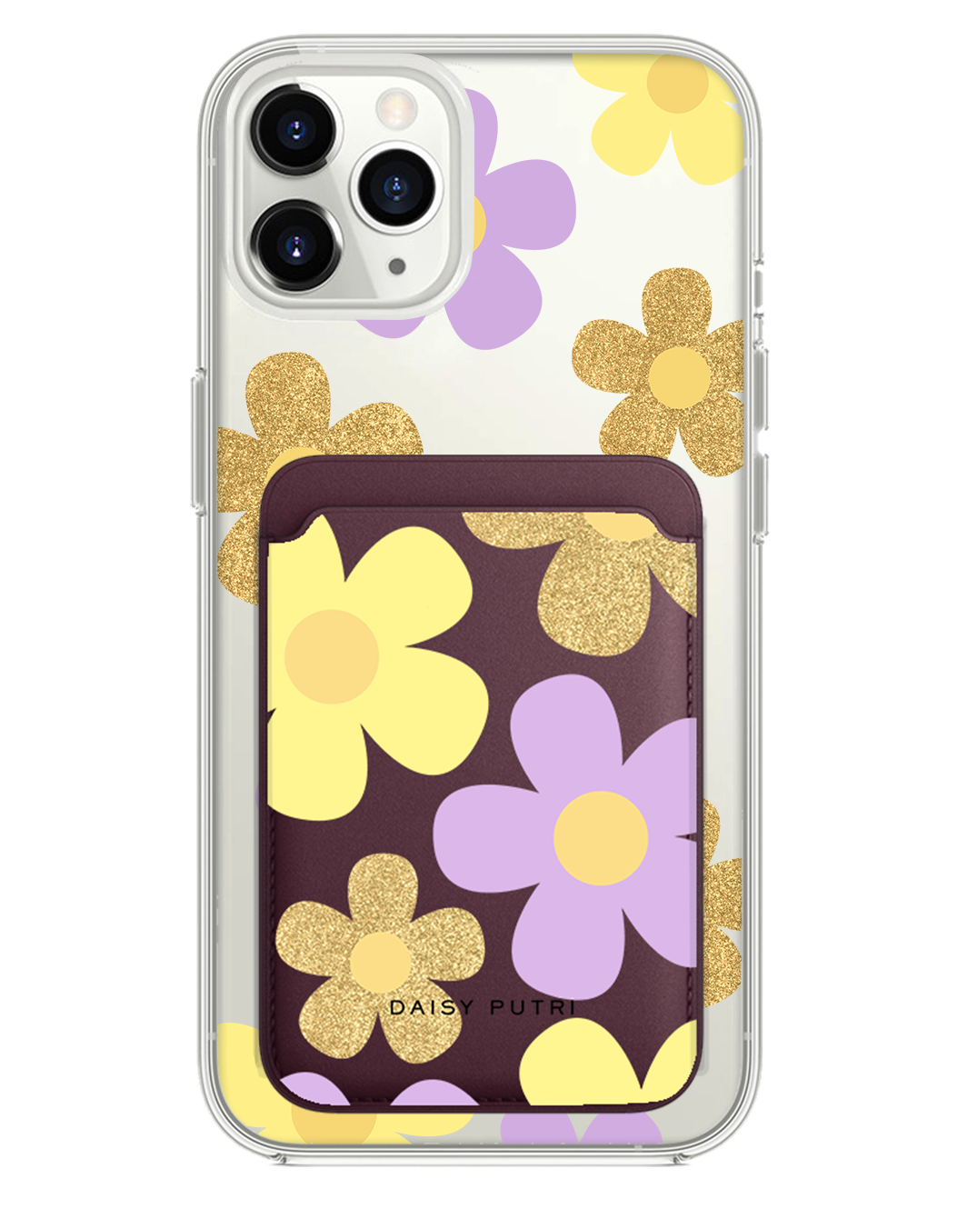 iPhone Magnetic Wallet Case -  Daisy Twinkle