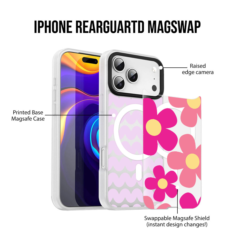 iPhone Rearguard MagSwap - Goth Hibiscus