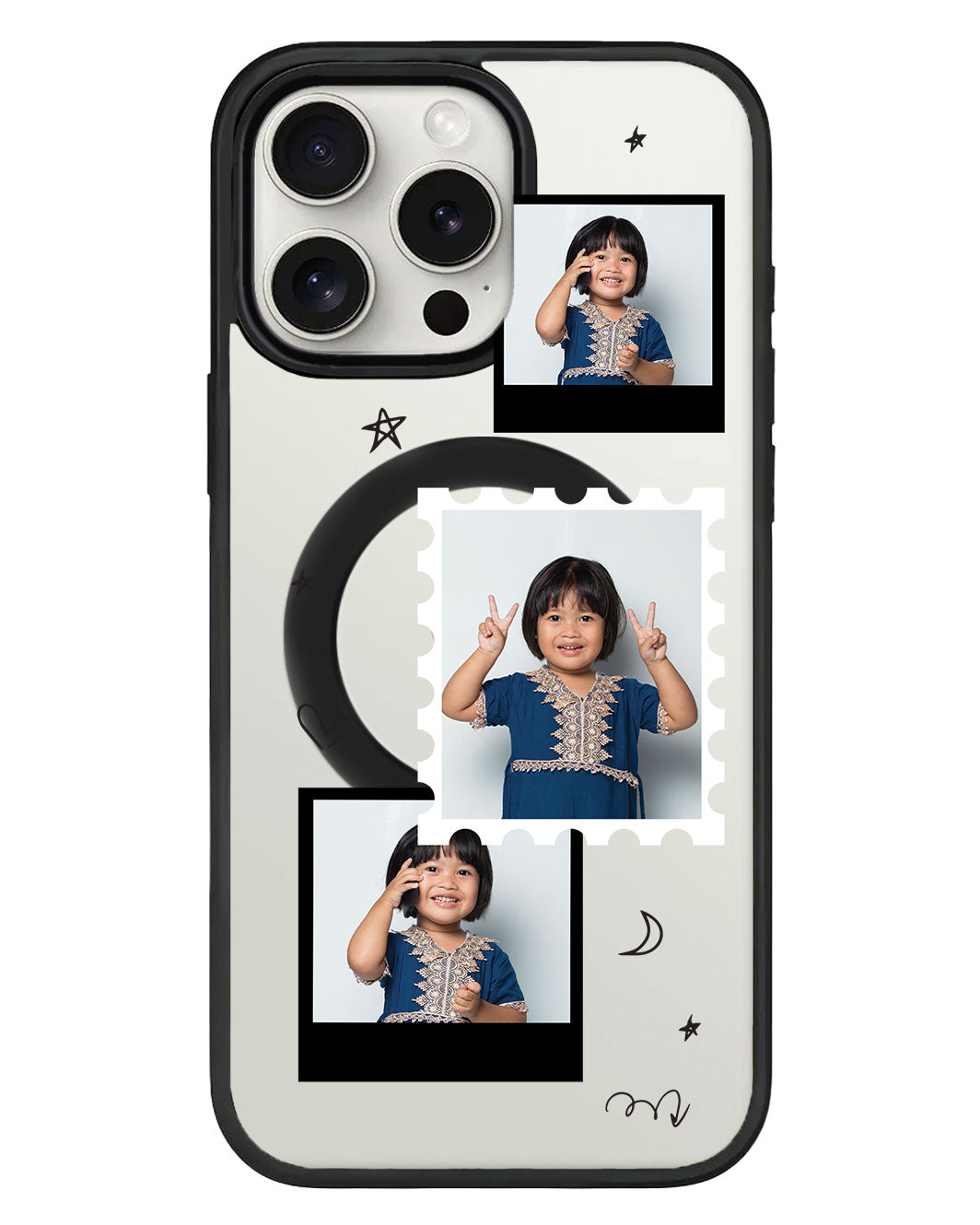 iPhone Rearguard Hybrid - Face Grid Black Polaroid