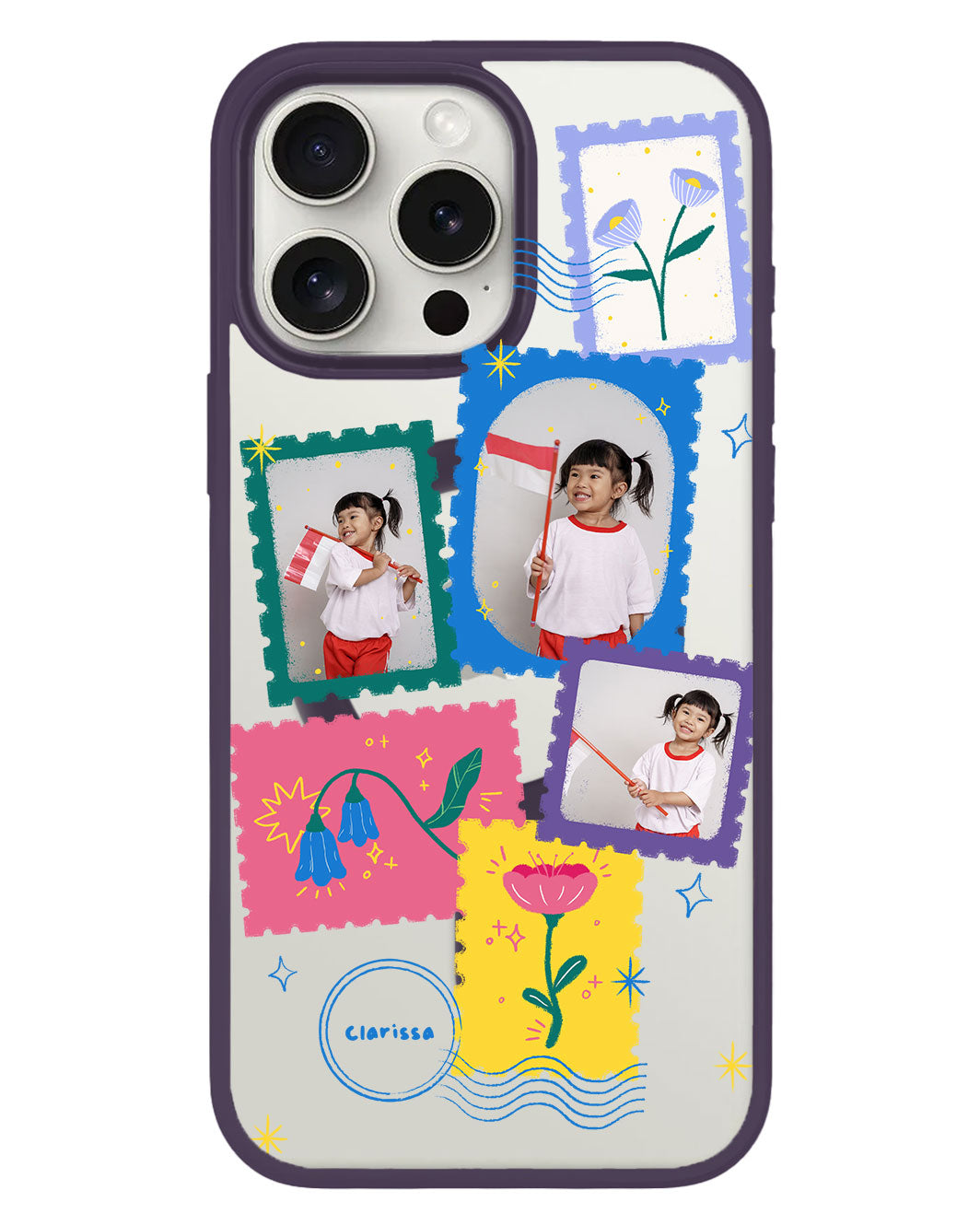 iPhone Rearguard Hybrid - Face Grid Floral Stamps