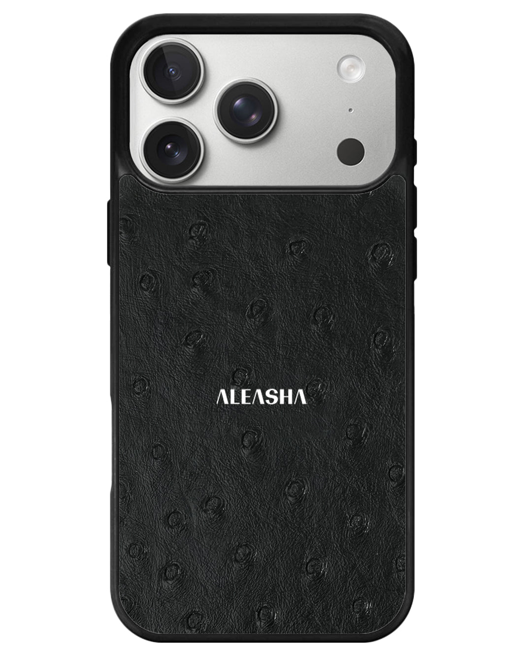 iPhone Textured Leather Case - Matte Ostrich Black