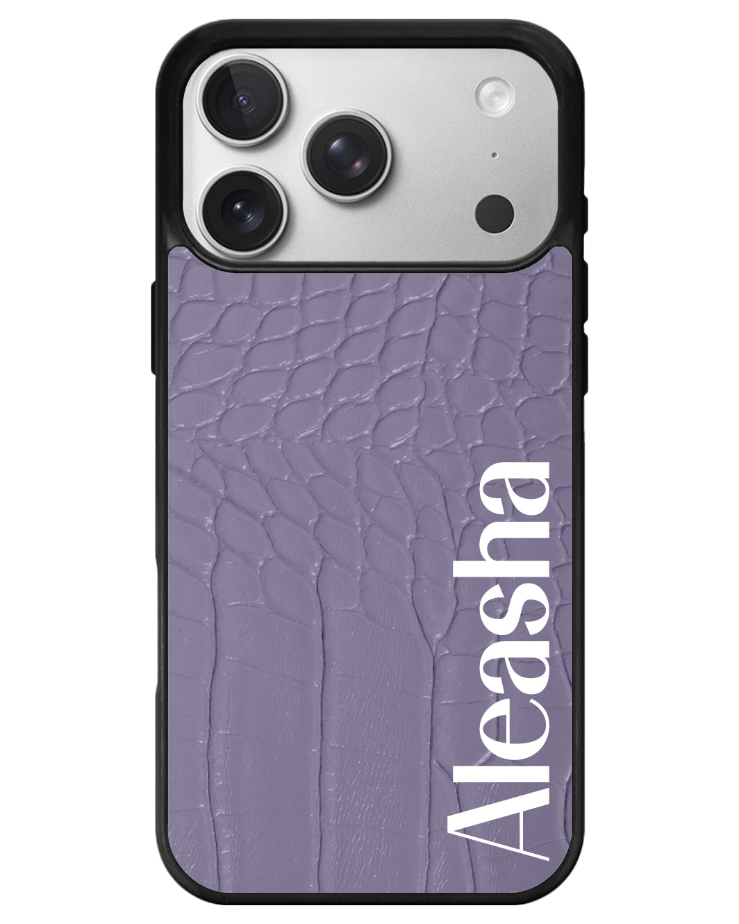 iPhone Textured Leather Case - Matte Croco Lavender