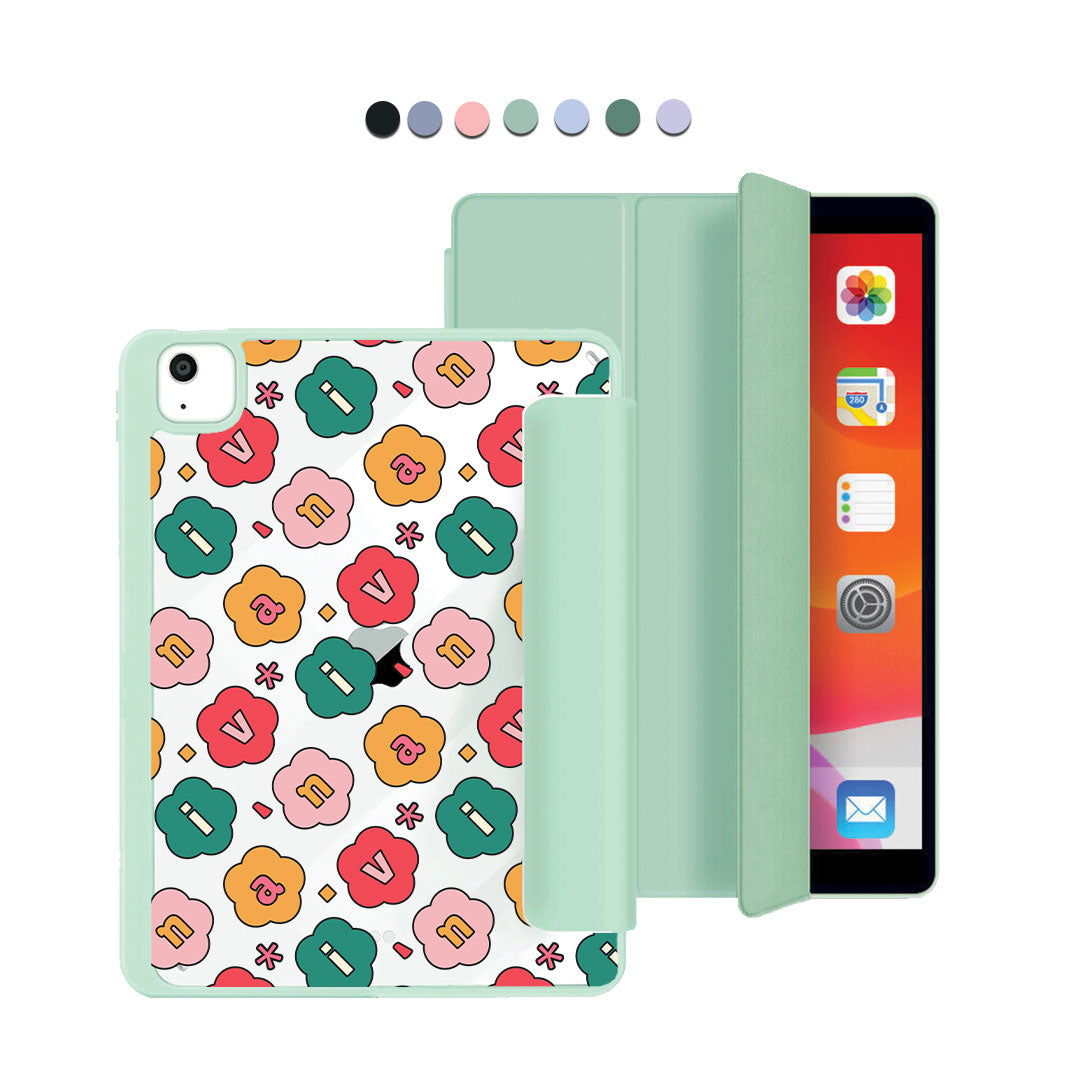 iPad Acrylic Flipcover - CUSTOM MONOGRAM 3.0 Flower Petals 3.0