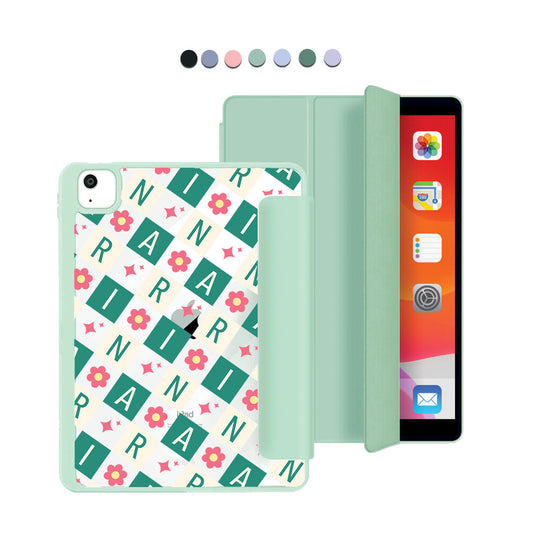 iPad Acrylic Flipcover - CUSTOM MONOGRAM 3.0 Flower Grid 4.0