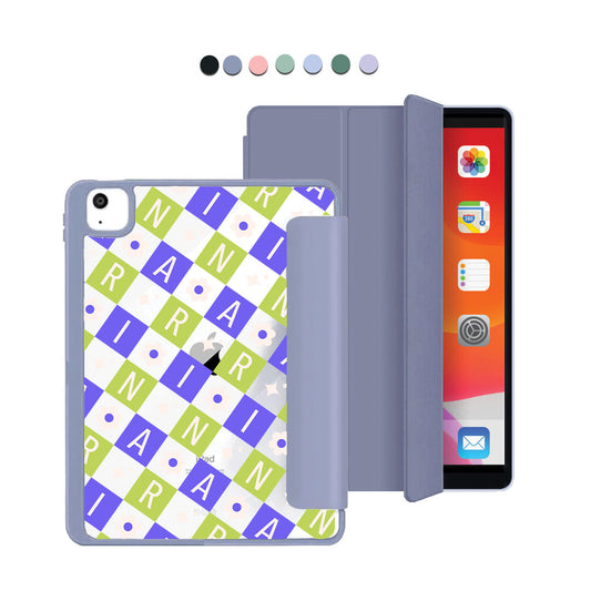 iPad Acrylic Flipcover - CUSTOM MONOGRAM 3.0 Flower Grid 5.0