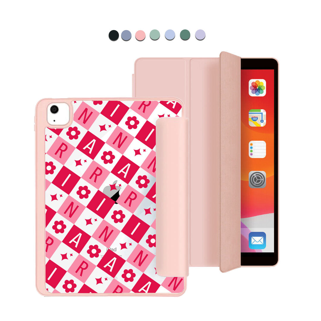 iPad Acrylic Flipcover - CUSTOM MONOGRAM 3.0 Flower Grid 1.0