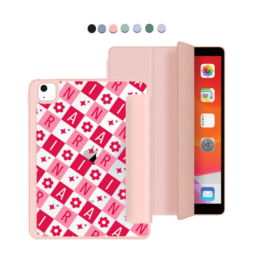 iPad Acrylic Flipcover - CUSTOM MONOGRAM 3.0 Flower Grid 1.0