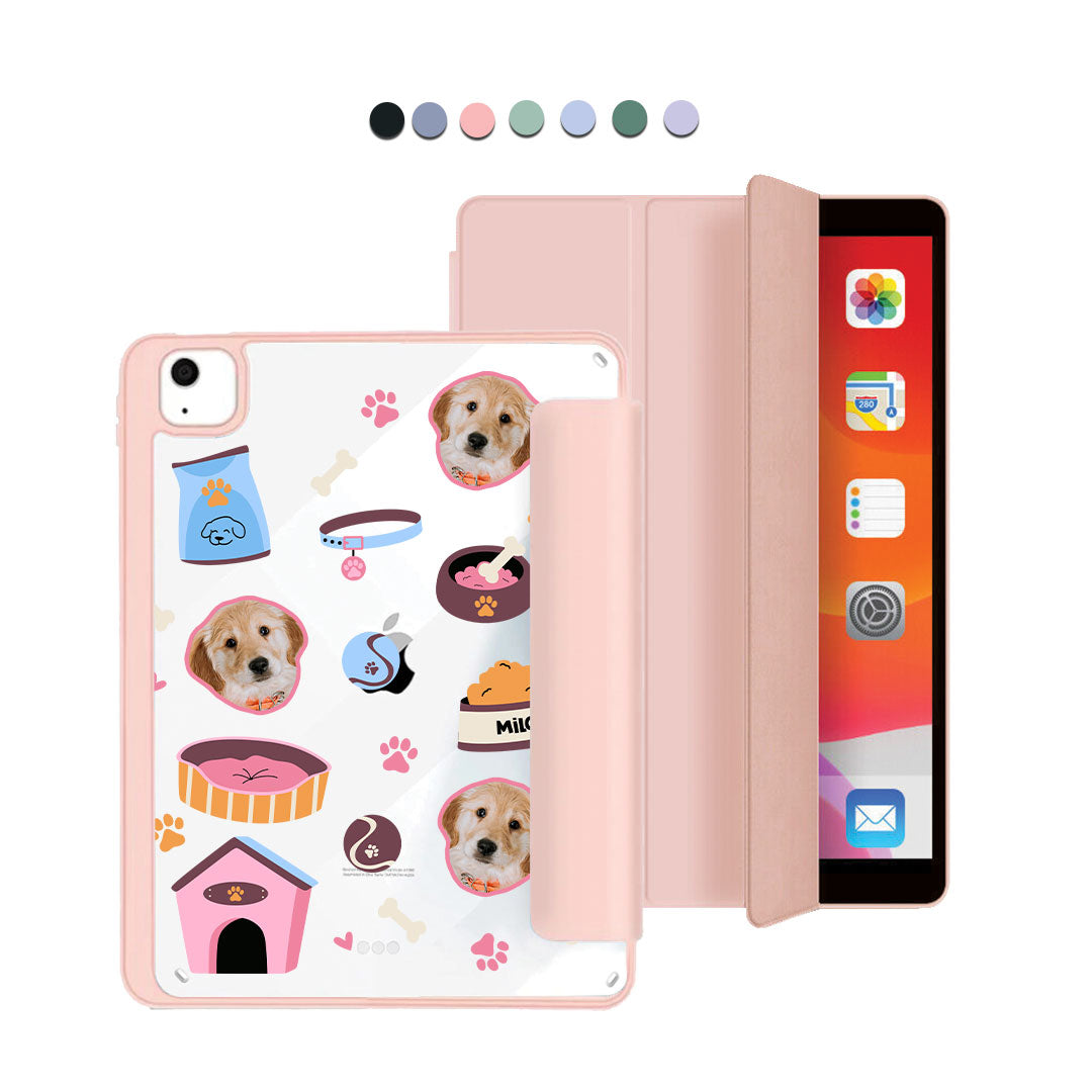 iPad Acrylic Flipcover - Pet Grid Puppy Cozy Day