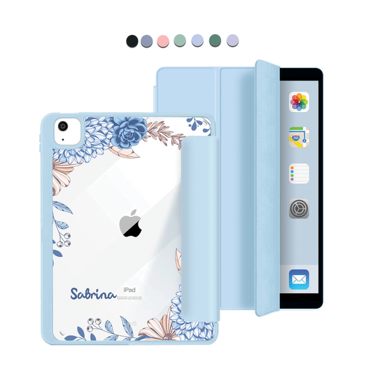 iPad Acrylic Flipcover - Blue Florals