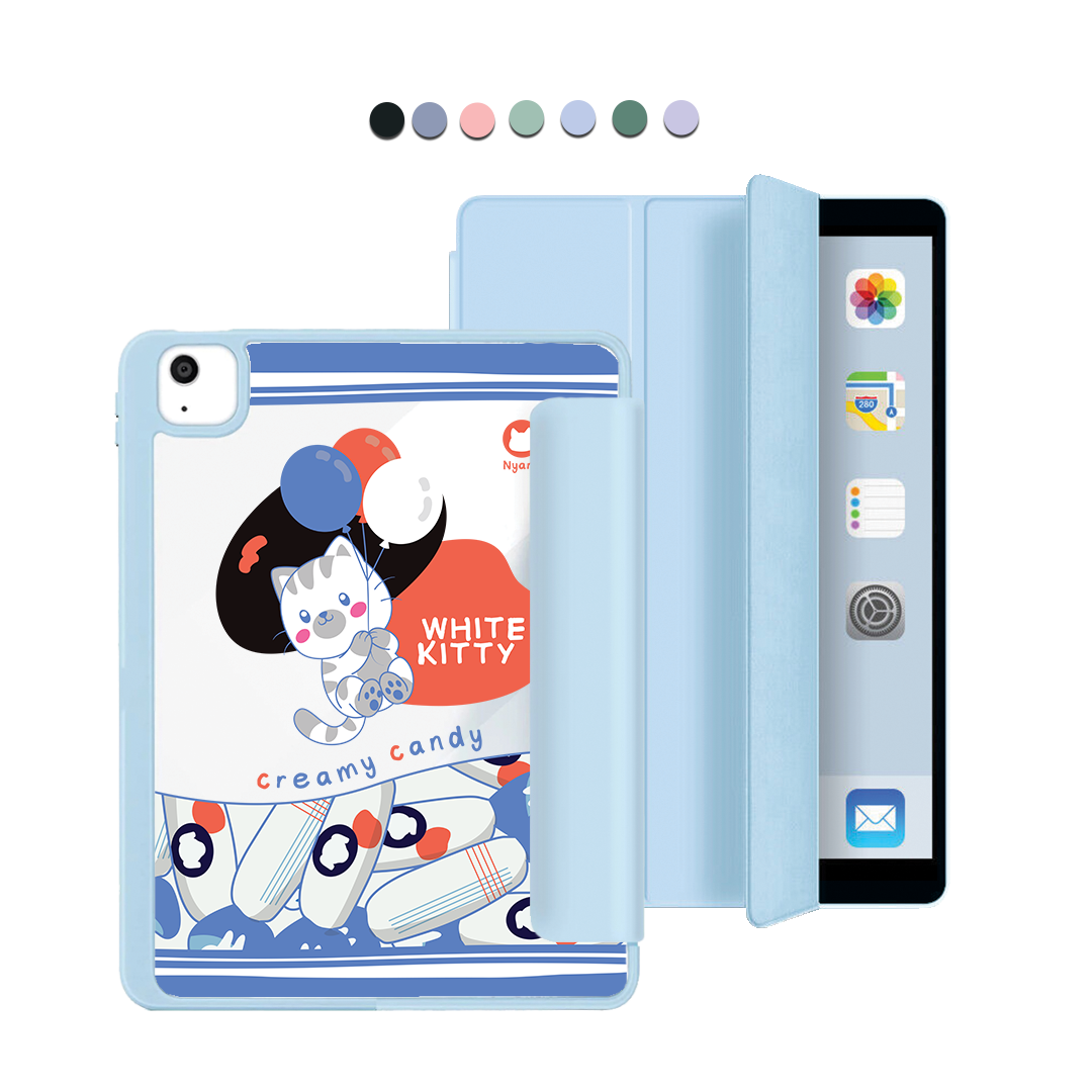 iPad Acrylic Flipcover - White Kitty