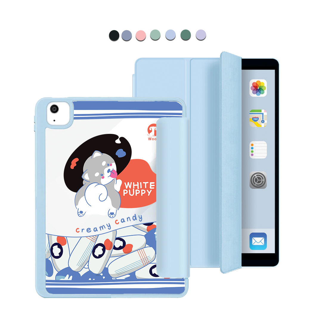 iPad Acrylic Flipcover - White Puppy