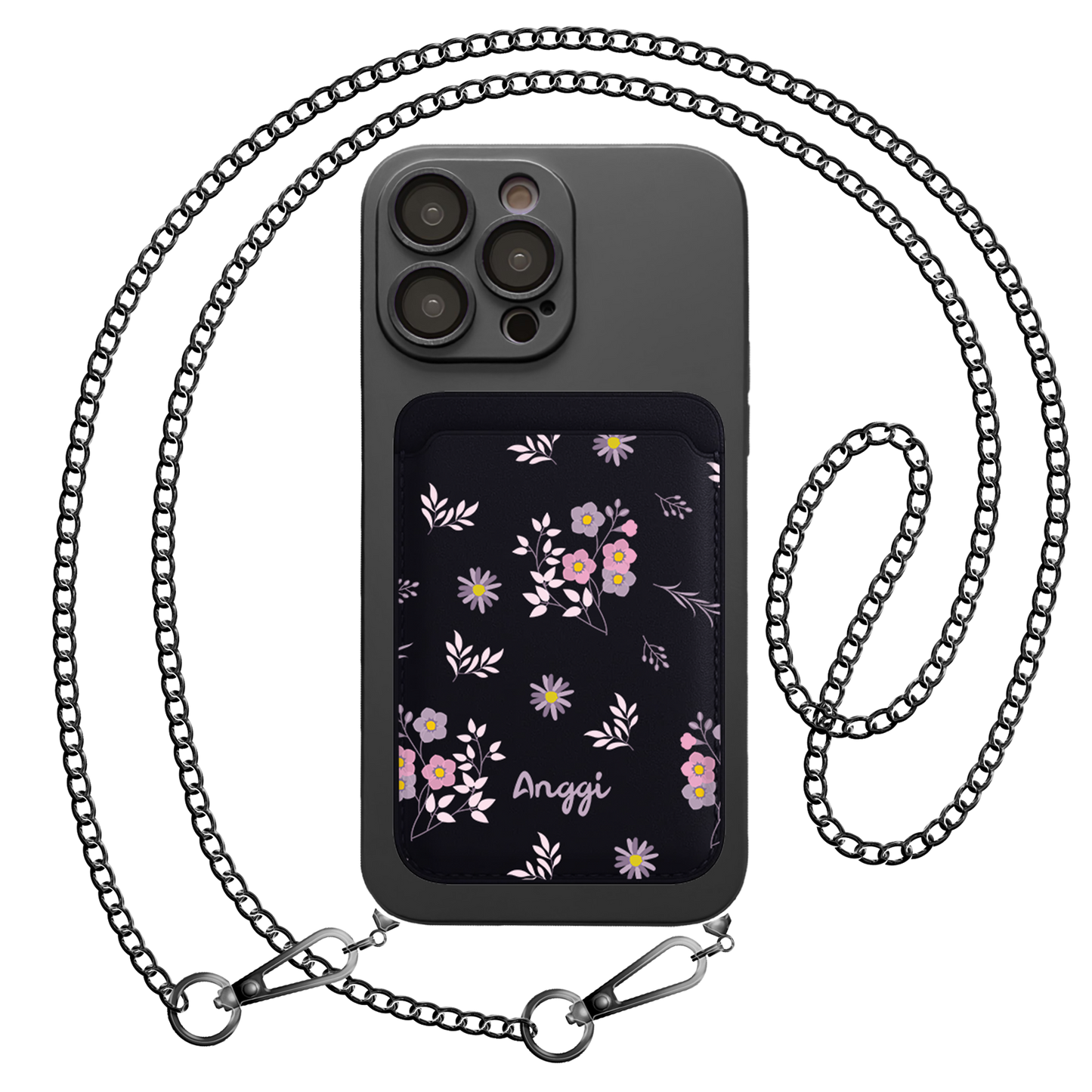 iPhone Magnetic Wallet Silicone Case - Cherry Blossom