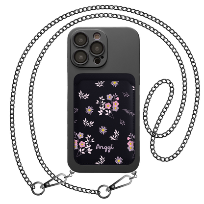 iPhone Magnetic Wallet Silicone Case - Cherry Blossom