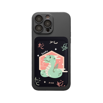 iPhone Magnetic Wallet Silicone Case - Snake