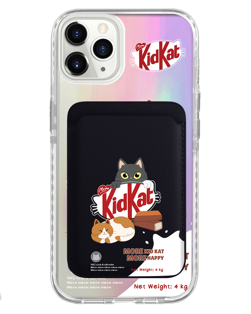 iPhone Magnetic Wallet Holo Case - Kidkat