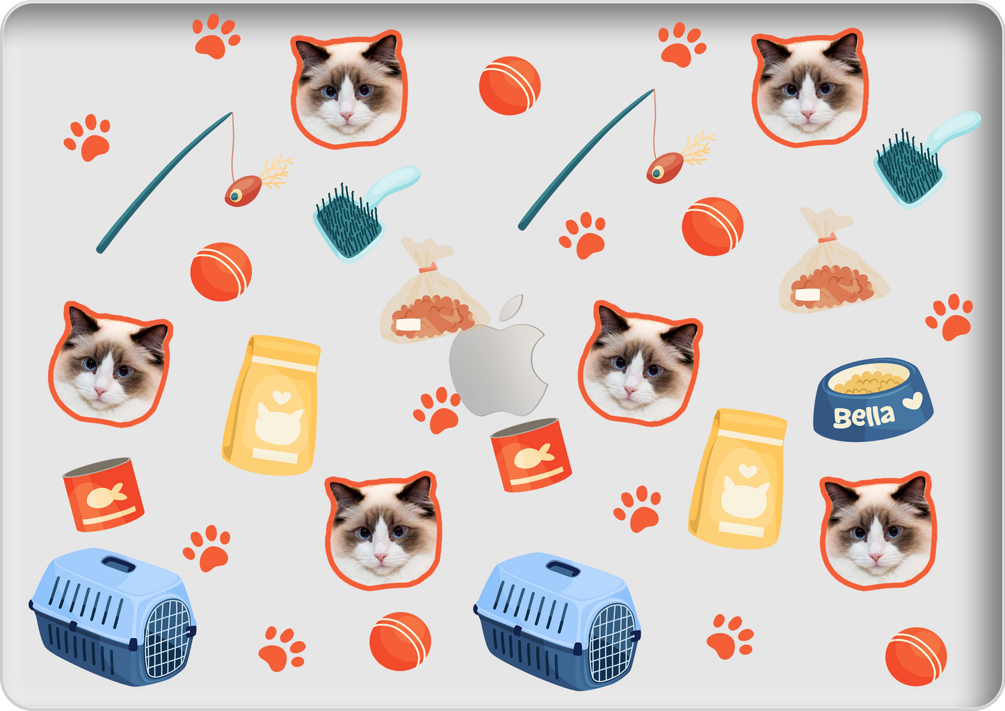 Macbook Snap Case - Pet Grid Kitty Adventures
