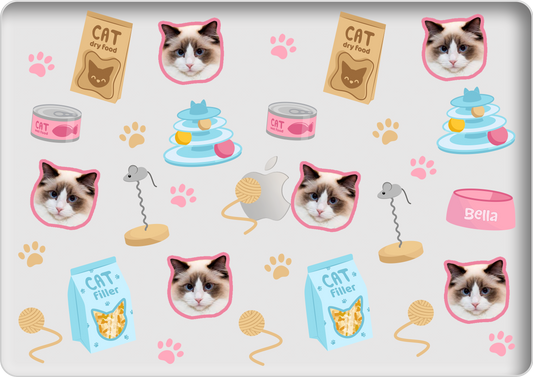 Macbook Snap Case - Pet Grid Kitty Playtime
