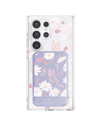 Android Magnetic Multifold Wallet - Butterfly & Daisy