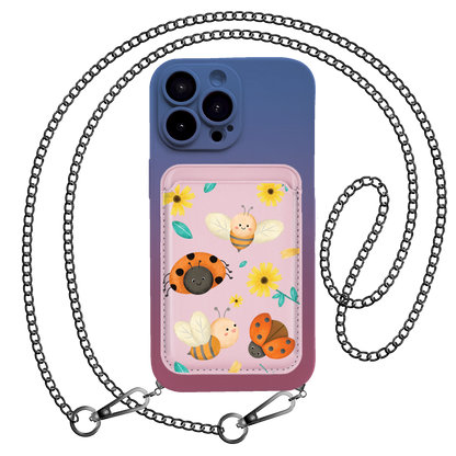 iPhone Magnetic Wallet Silicone Case - Lady Bug & Bee