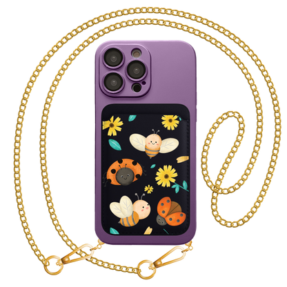 iPhone Magnetic Wallet Silicone Case - Lady Bug & Bee
