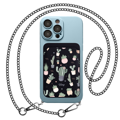 iPhone Magnetic Wallet Silicone Case - Cactus 2.0