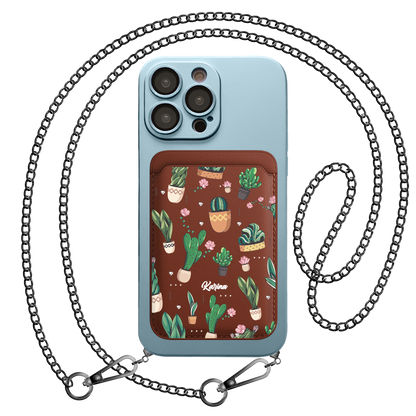 iPhone Magnetic Wallet Silicone Case - Cactus 3.0