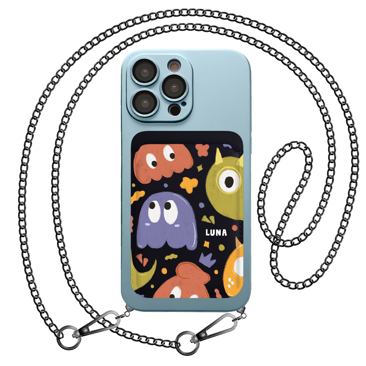 iPhone Magnetic Wallet Silicone Case - Cute monster 1.0