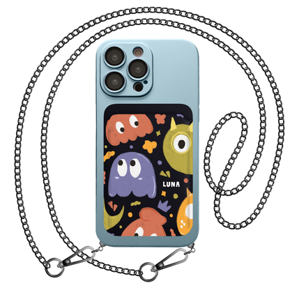 iPhone Magnetic Wallet Silicone Case - Cute monster 1.0
