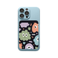 iPhone Magnetic Wallet Silicone Case - Cute monster 2.0