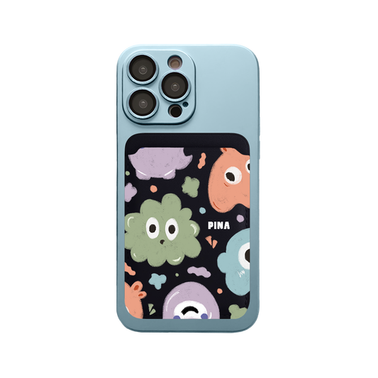 iPhone Magnetic Wallet Silicone Case - Cute monster 2.0