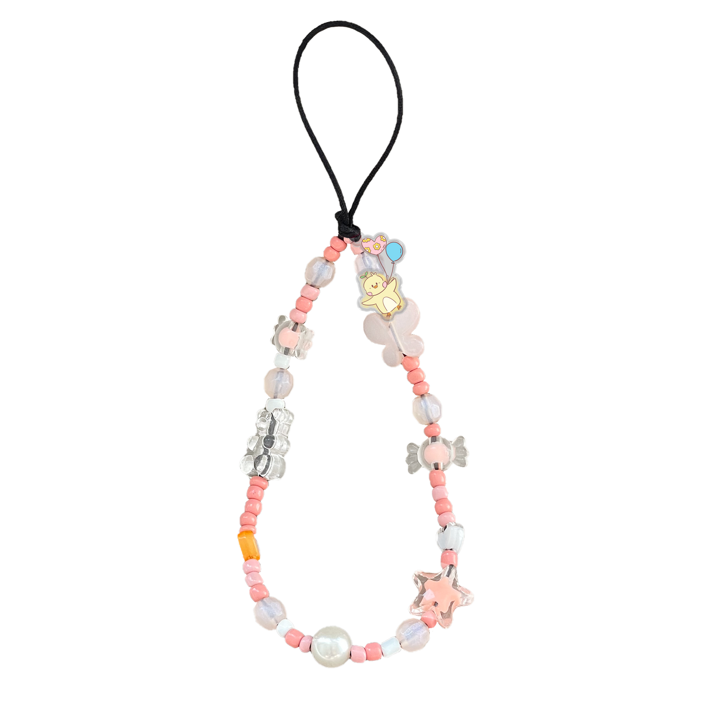 Beaded Strap with Acrylic Charm - Happy Rain