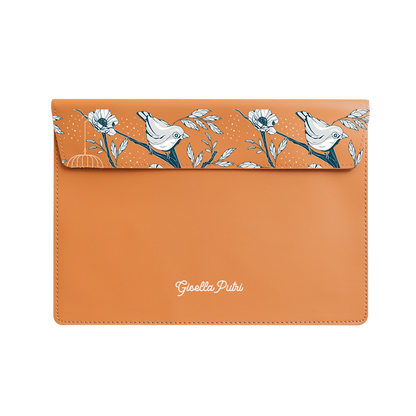 Vegan Leather Sleeve - Lovebird Monochrome