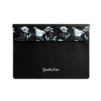 Vegan Leather Sleeve - Lovebird Monochrome