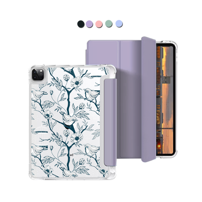 iPad Macaron Flip Cover - Lovebird Monochrome