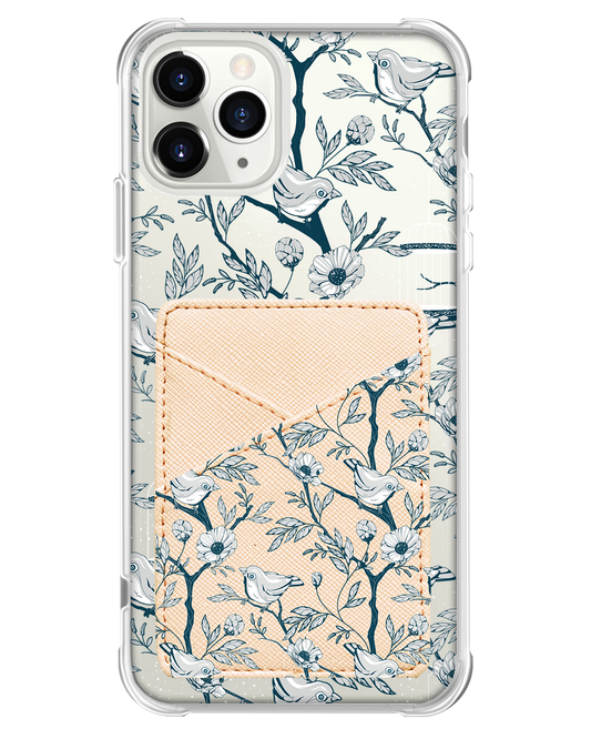 iPhone Phone Wallet Case - Lovebird Monochrome