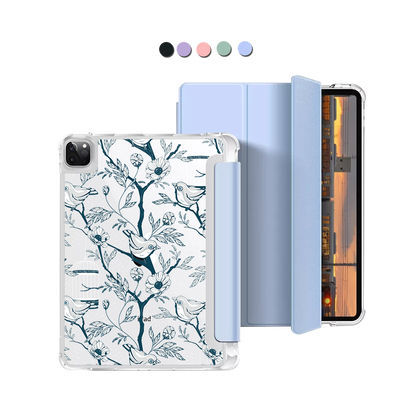 iPad Macaron Flip Cover - Lovebird Monochrome