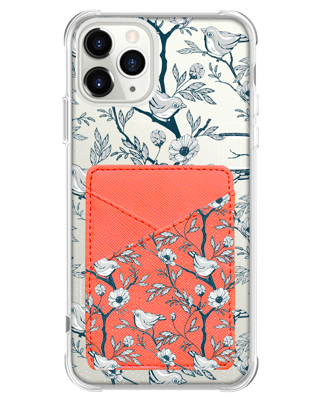 iPhone Phone Wallet Case - Lovebird Monochrome