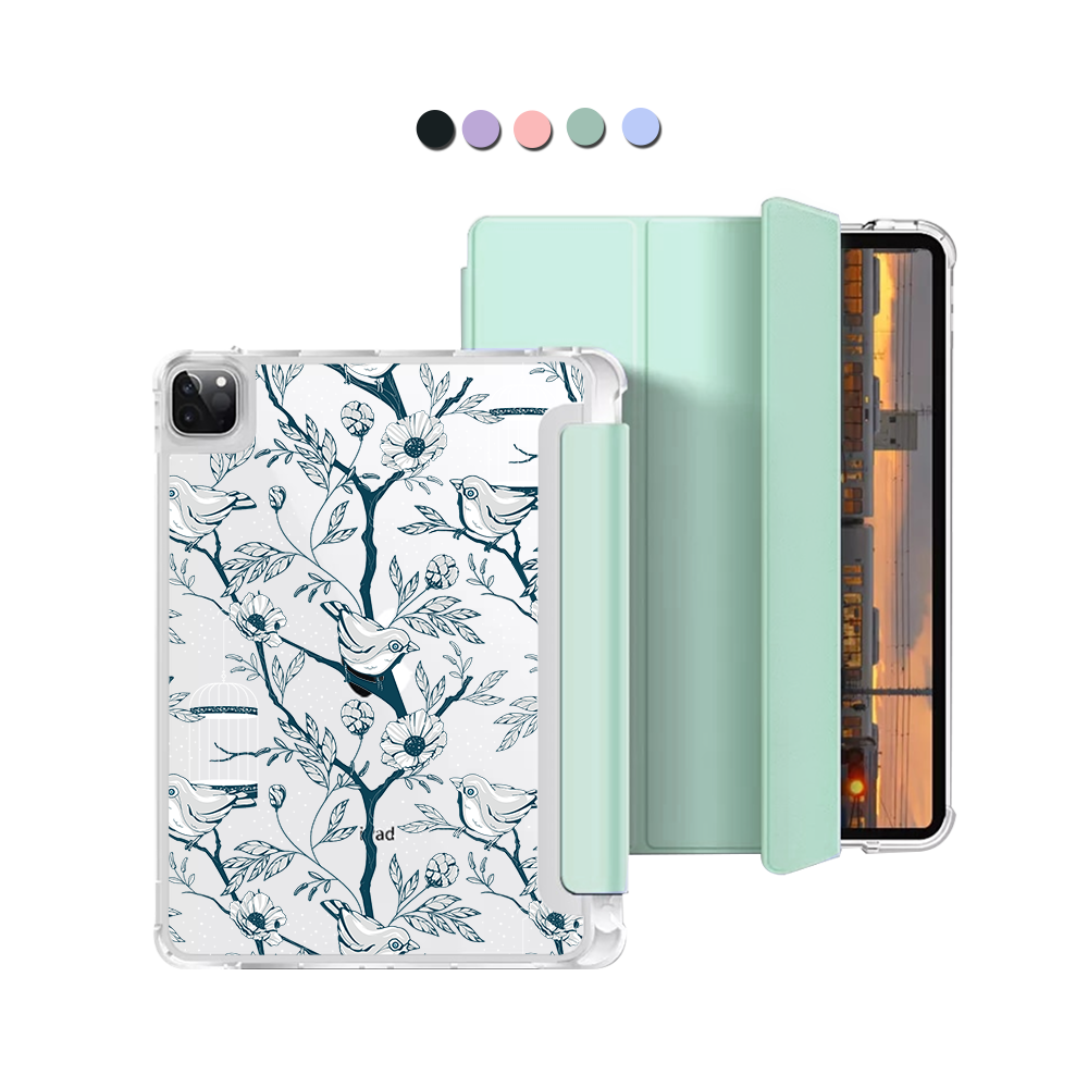 iPad Macaron Flip Cover - Lovebird Monochrome