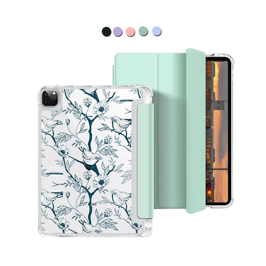 iPad Macaron Flip Cover - Lovebird Monochrome