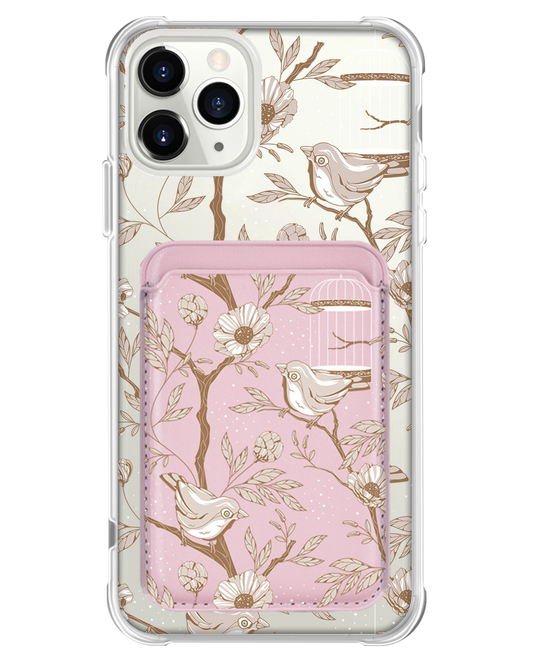 iPhone Magnetic Wallet Case - Lovebird Monochrome 3.0