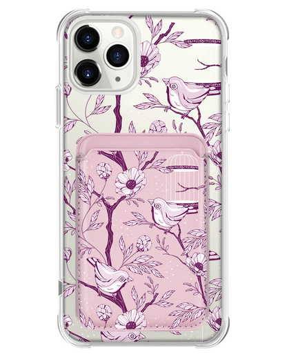 iPhone Magnetic Wallet Case - Lovebird Monochrome 5.0