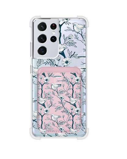 Android Magnetic Wallet Case - Lovebird Monochrome