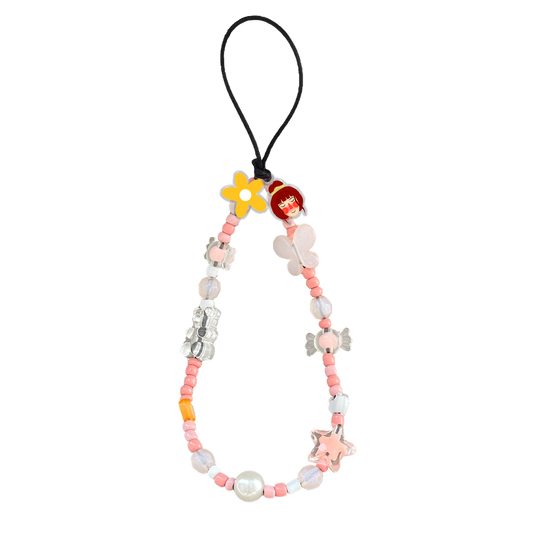 Beaded Strap with Acrylic Charm - Lovely Faces