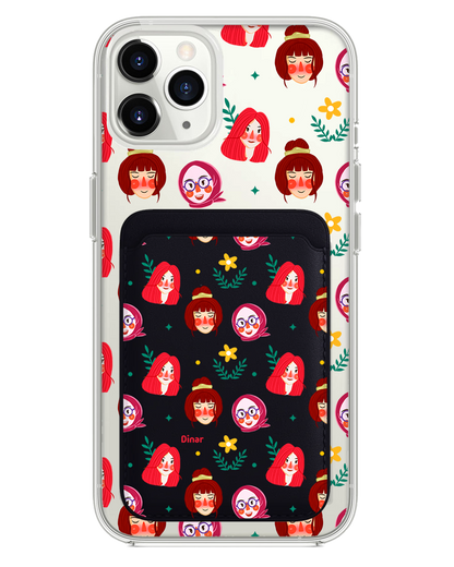 iPhone Magnetic Wallet Case - Lovely Faces