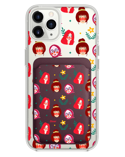 iPhone Magnetic Wallet Case - Lovely Faces