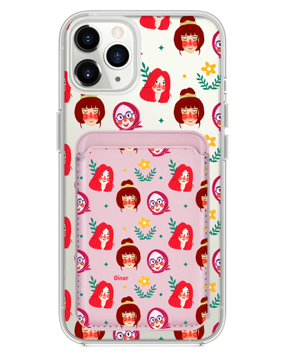 iPhone Magnetic Wallet Case - Lovely Faces